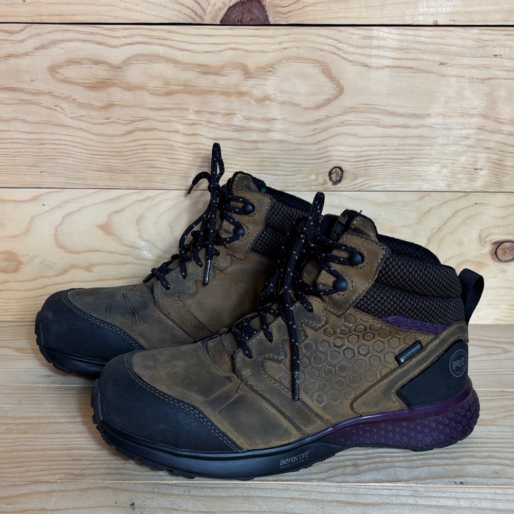 Timberland PRO Women’s ‎ Brown and Purple Work Boots